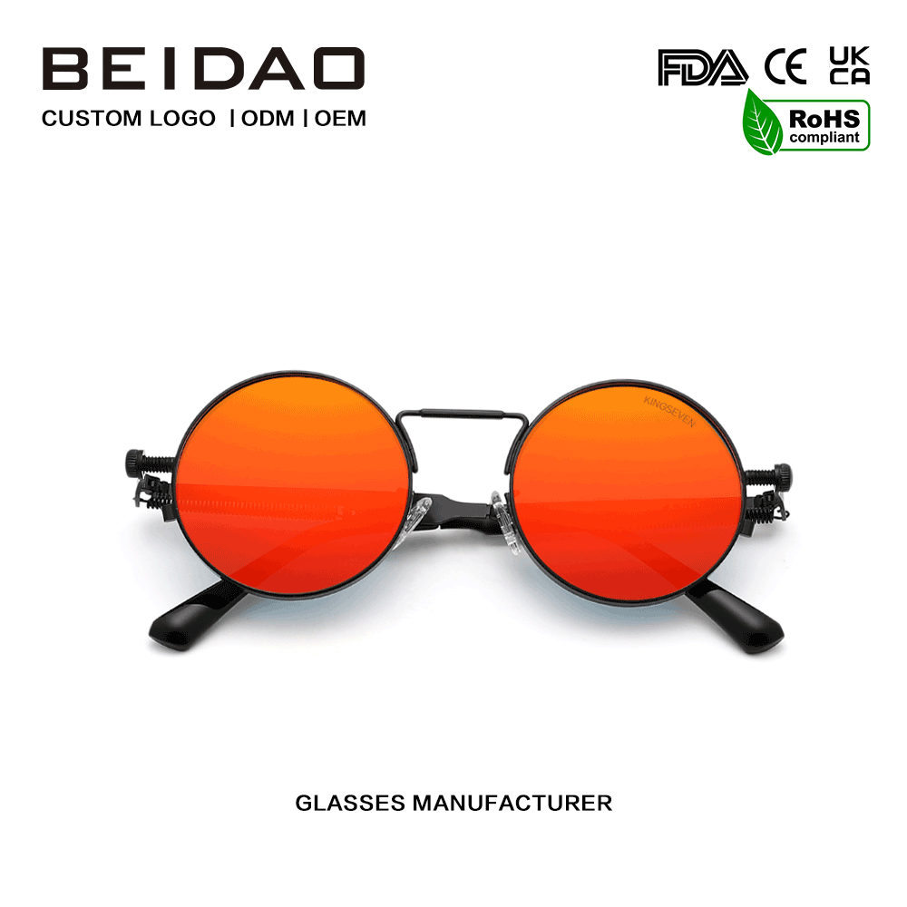 Designer Red UV400 védelem polarizált fém keretes napszemüveg