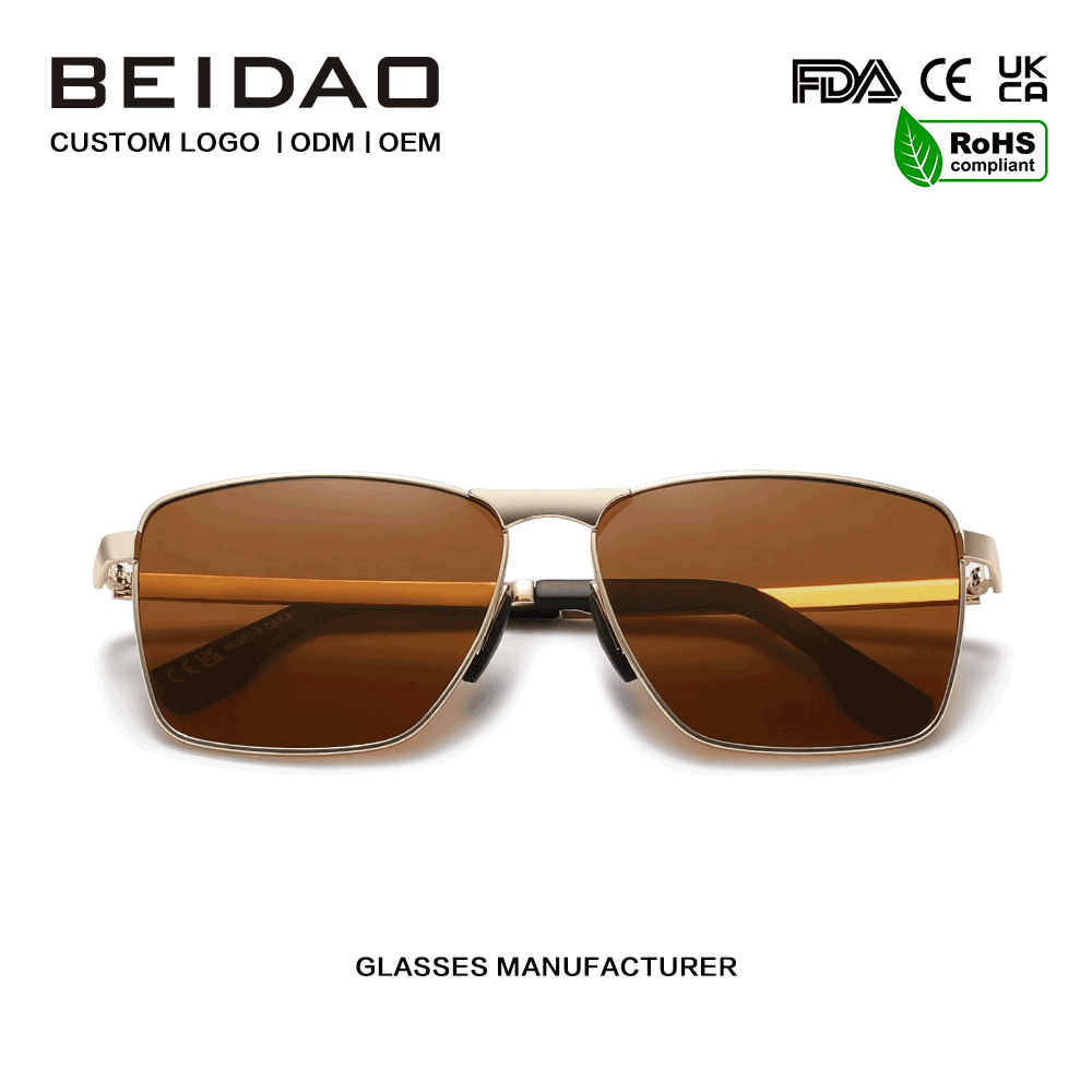 Fashion Steel Frame Square UV400 Protection Napszemüveg Vezetés