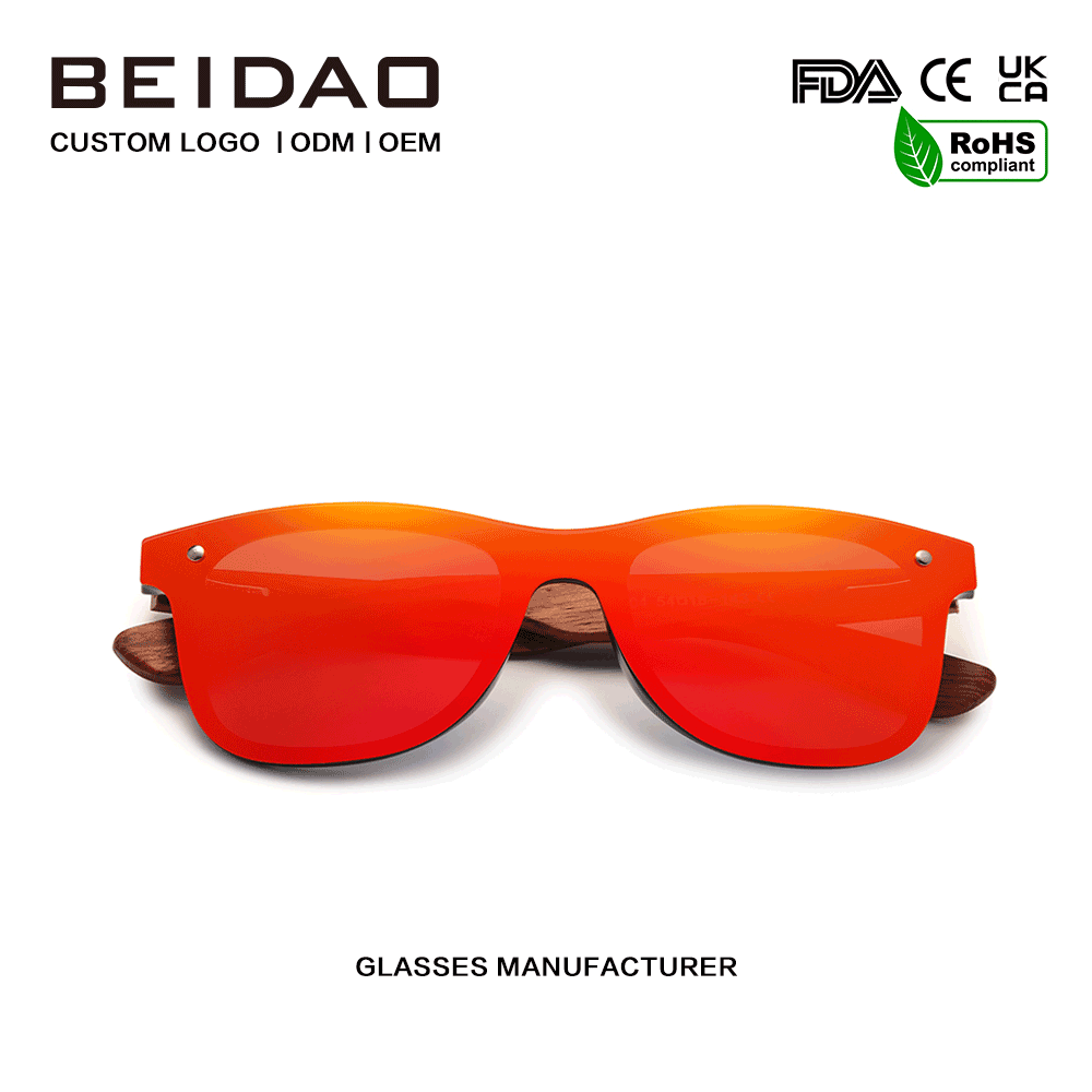 Unisex eredeti Bubinga Wood Red polarizált napszemüveghez