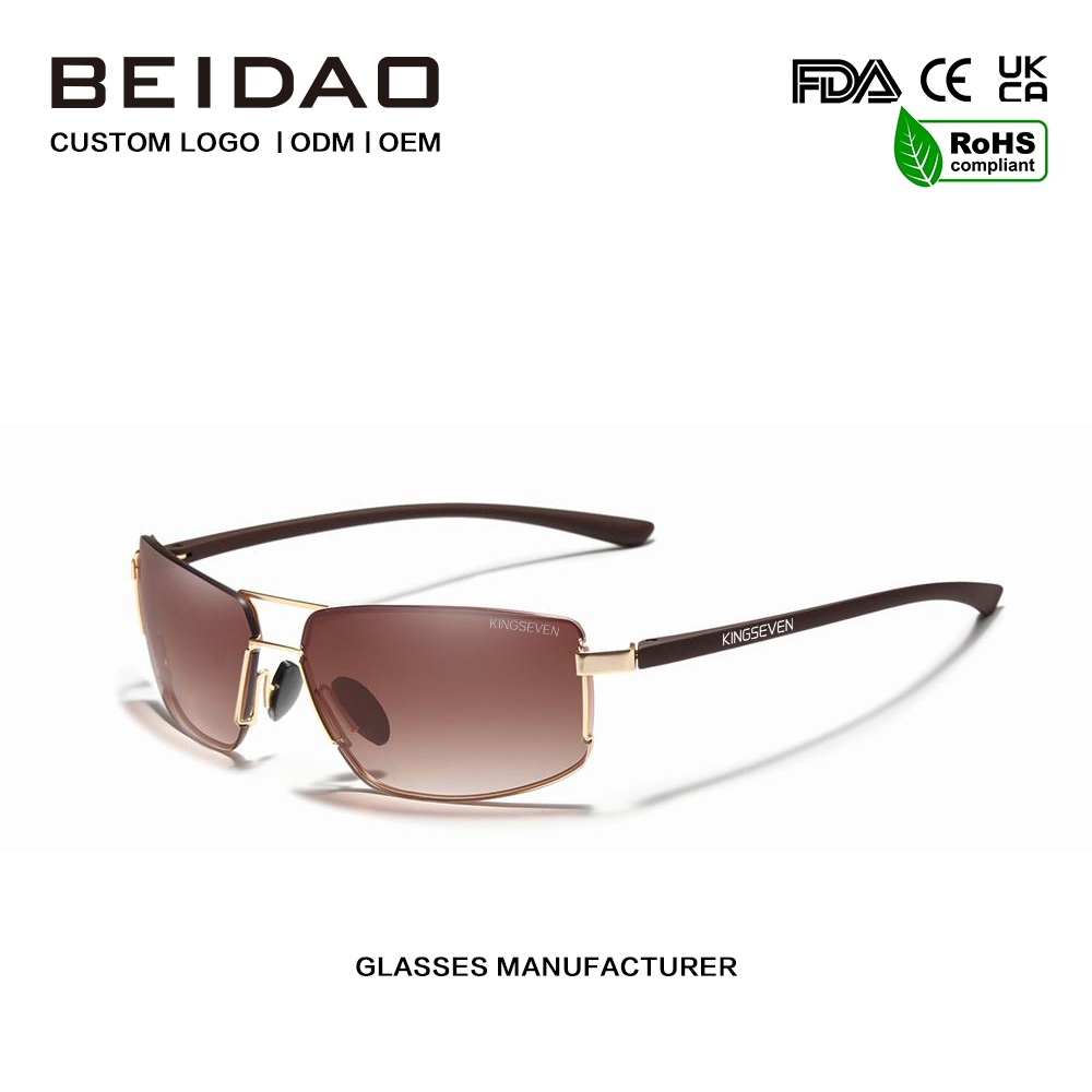 Uniszex Vintage szögletes alumínium polarizált napszemüveg